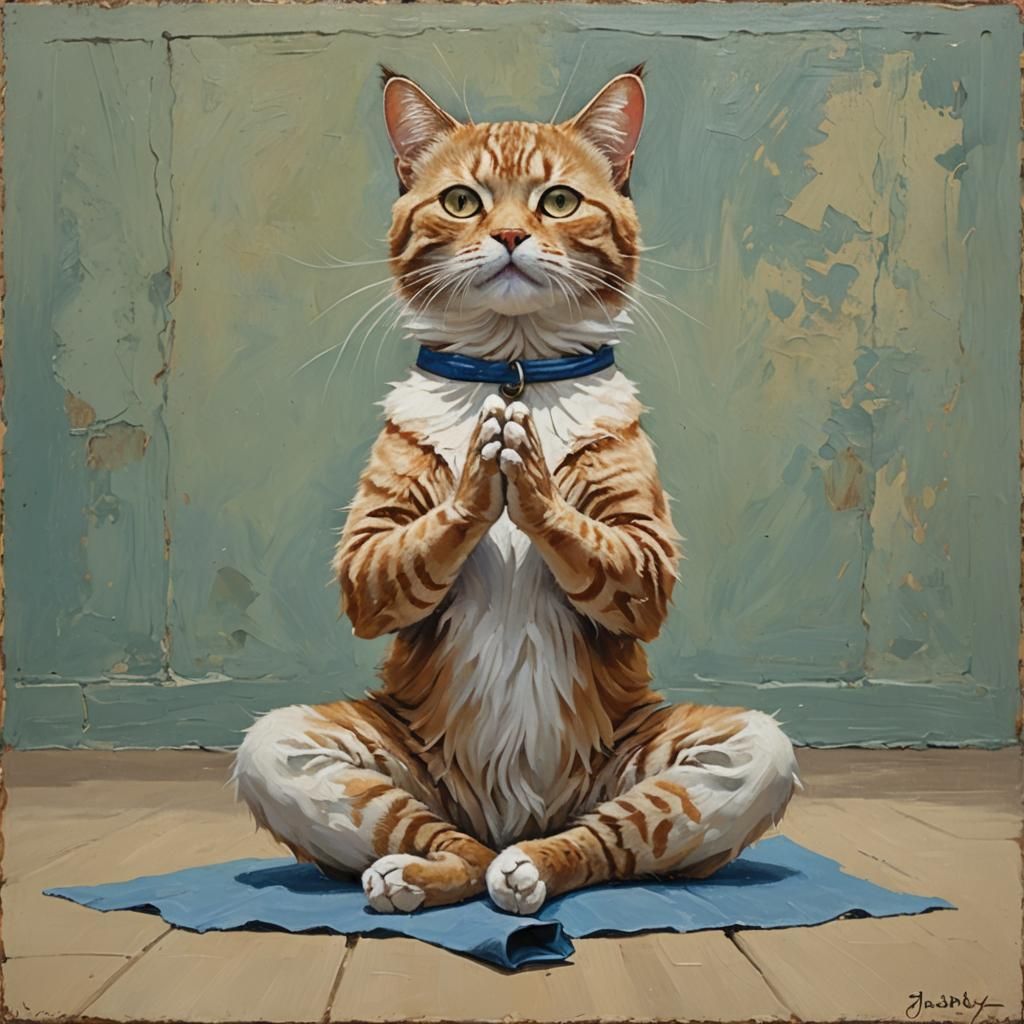 Yoga  cat Kundalini Rosebud  by @J