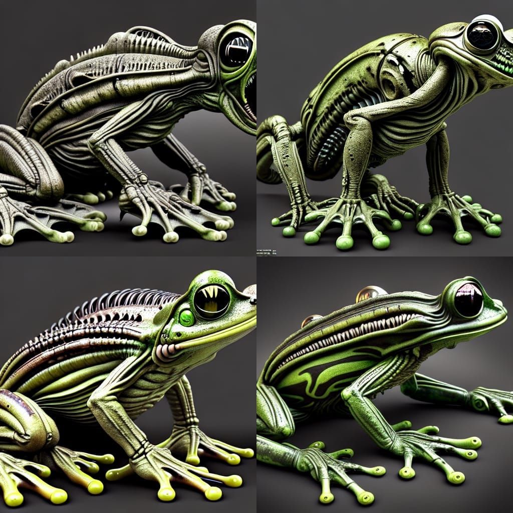 Xenomorph alien frog - AI Generated Artwork - NightCafe Creator