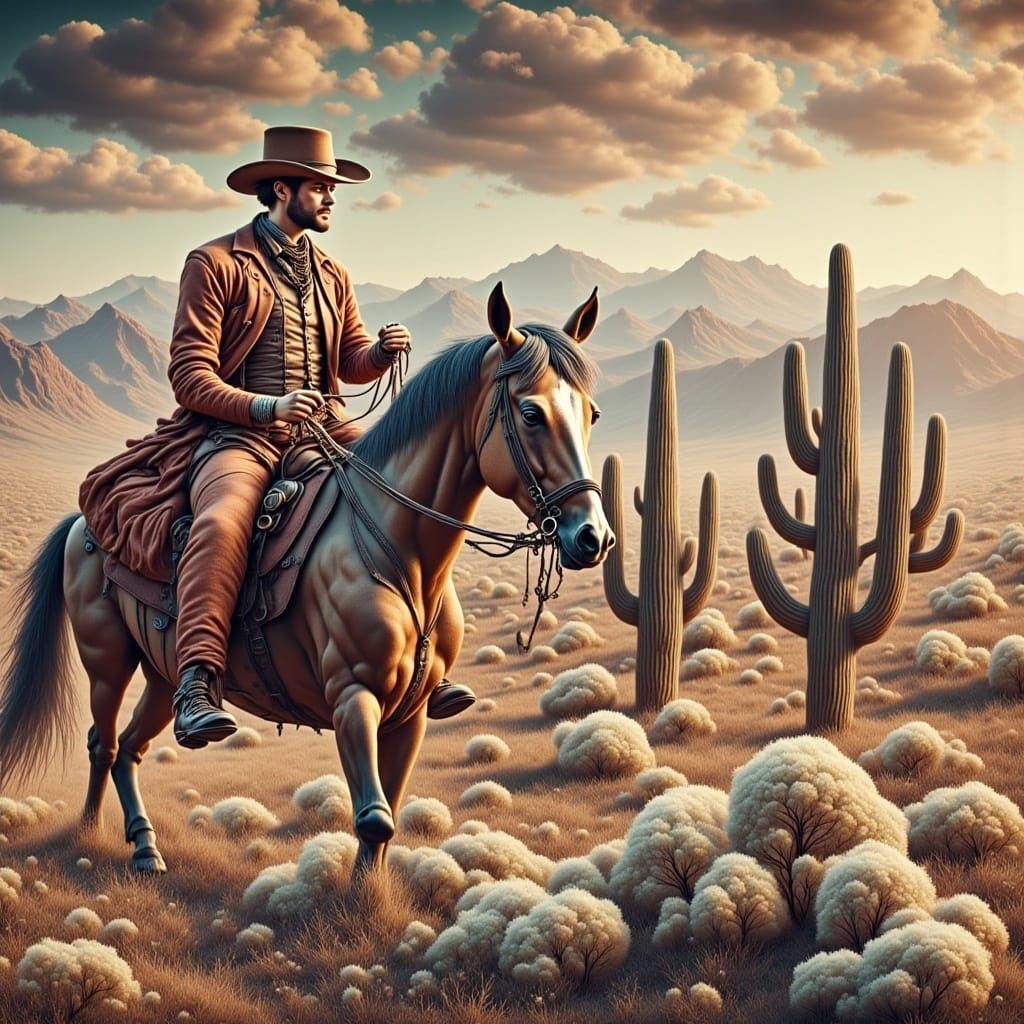 <lora:Creepy Dolls:1.0> cowboy riding a horse