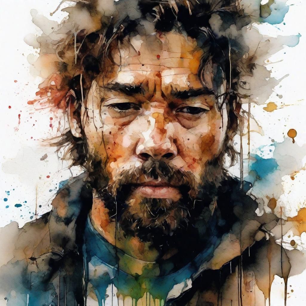 Ink splatter portrait 4  by @xtough 