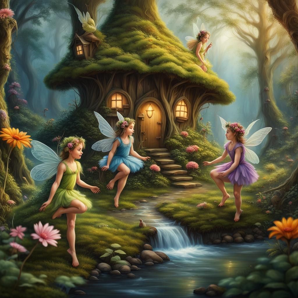 Fairy Village - AI Generated Artwork - NightCafe Creator