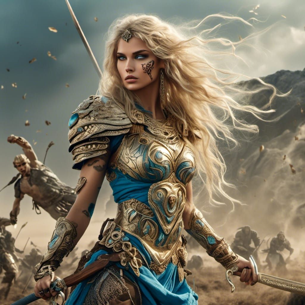 Gorgeous Jaguar-Guarded Warrior with Sword