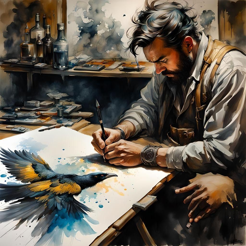 Artist hard at work  by @Dmitri