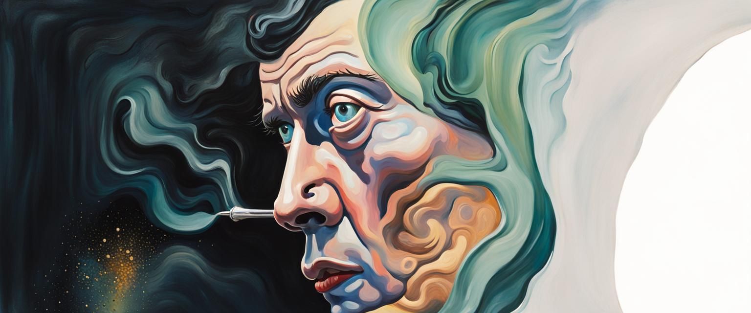 Surrealist Melting Clock in Gouache Style