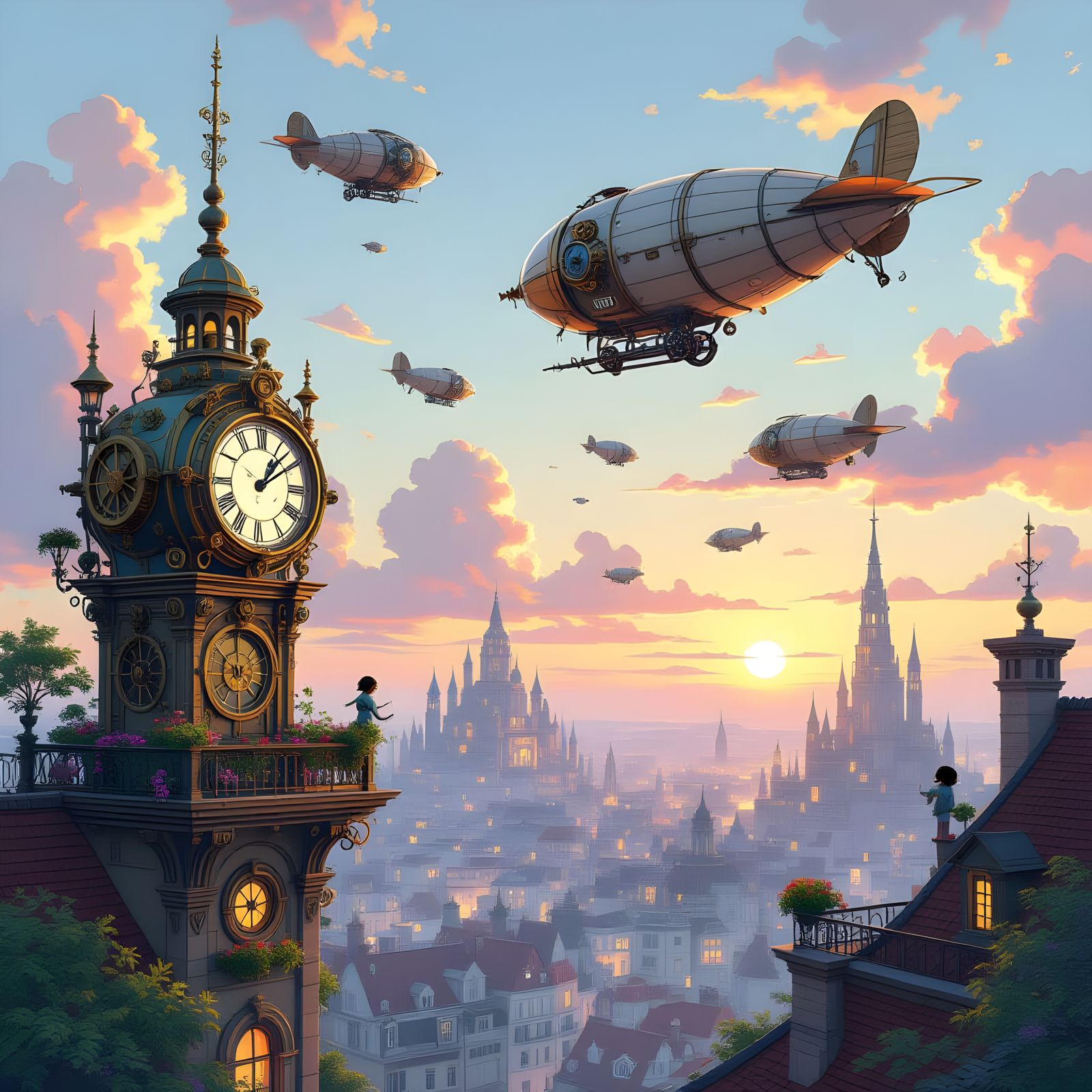 Dawn airships  by @Latro
