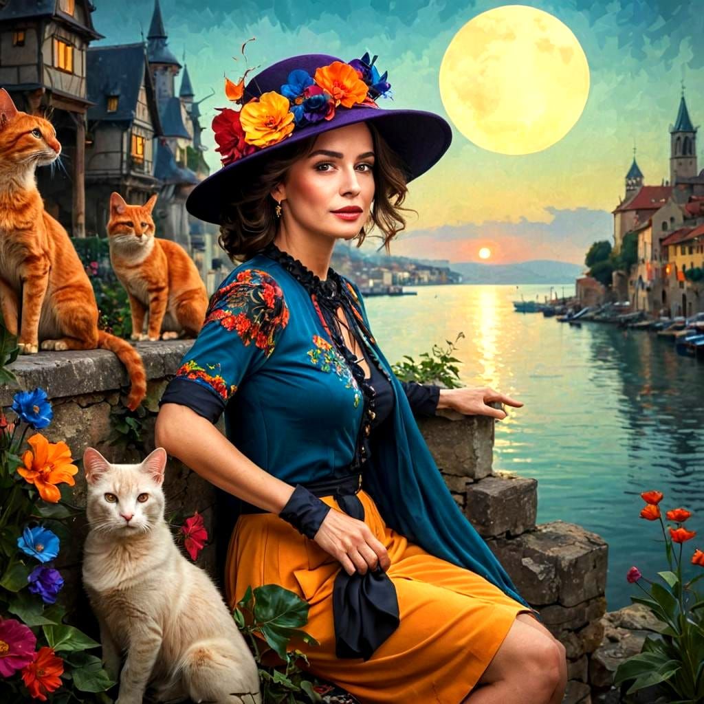 Elegant Lady Portrait in Photorealistic Style