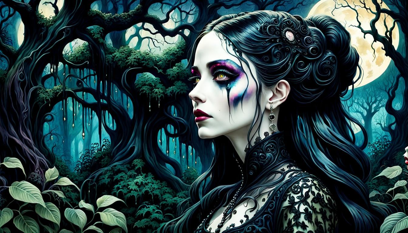 Old forest by moonlight...