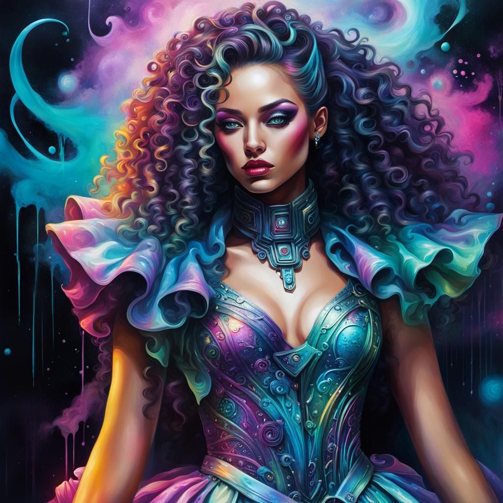 Iridescent beautiful woman  by @Valentin