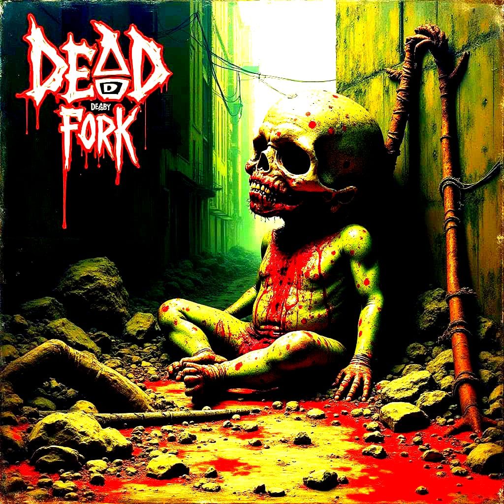 a avant-garde grindcore album cover for a band                                                
     ^~De@d~B@by~FORK~^