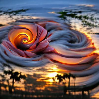 Swirl flower sunset