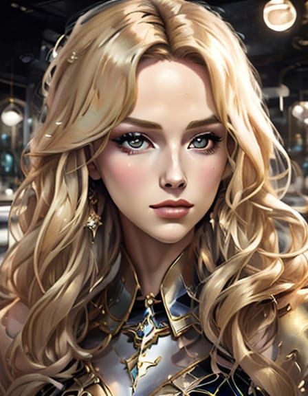 Glamorous Old Hollywood Icon in Art Deco Style