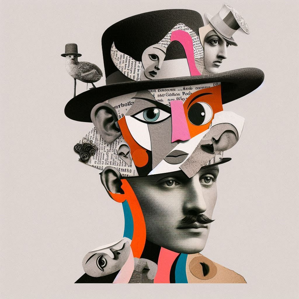 Man with a hat. Dada style
