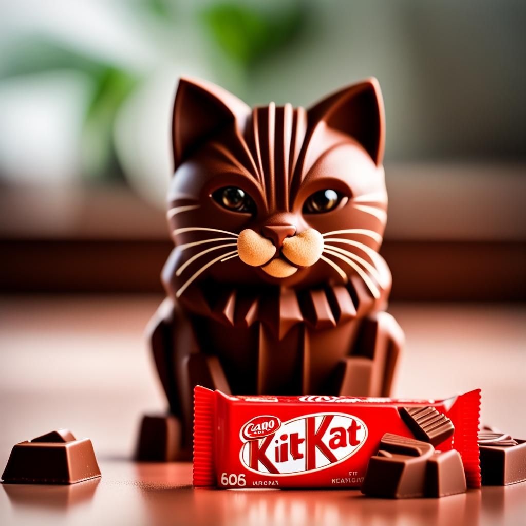 Kitkat chocolate cat - AI Generated Artwork - NightCafe Creator