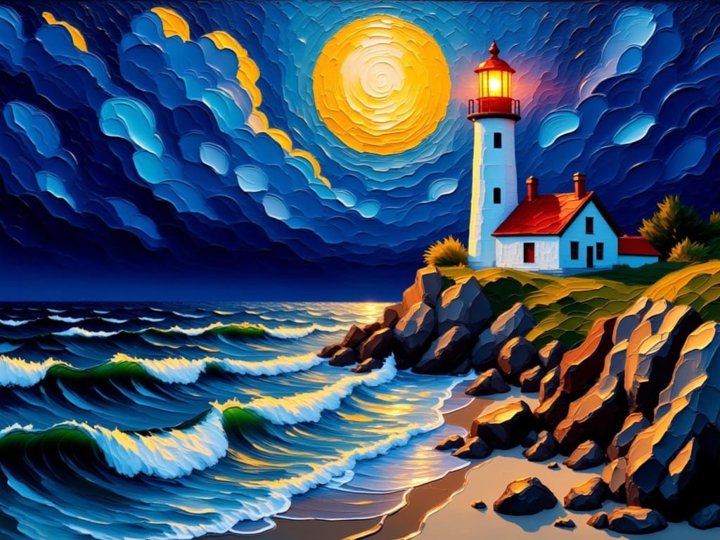 Impasto oil painting