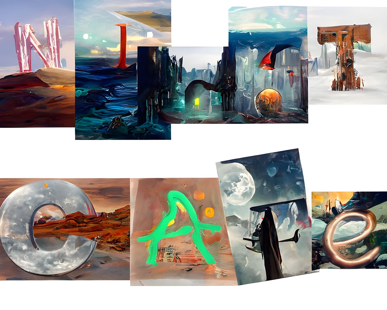 Mystical Night Cafe Painting in Sci-Fi Style