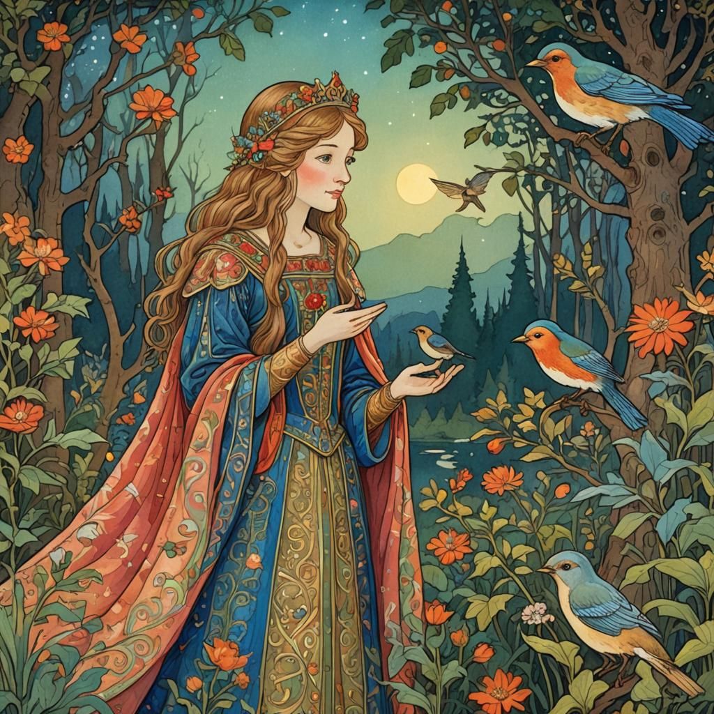 A Fairytale of the Princess and the Tiniest Bird  by @Hek
