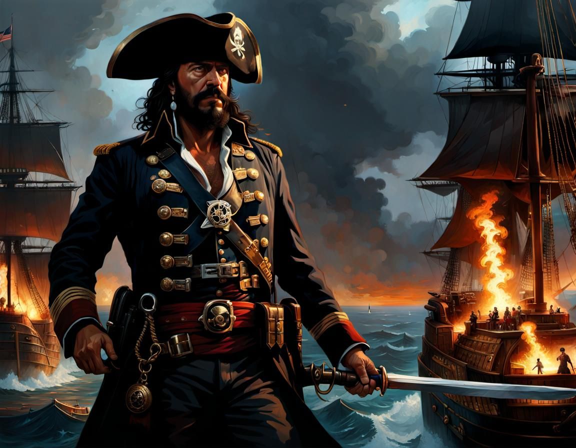 Edward Teach, Blackbeard AI Generated Artwork NightCafe Creator