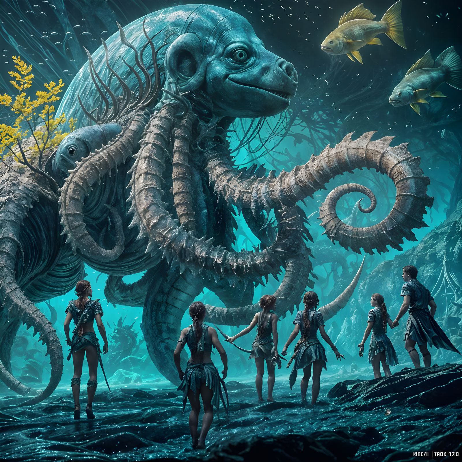 Mythical Mermaid Queen in Dark Fantasy Realm