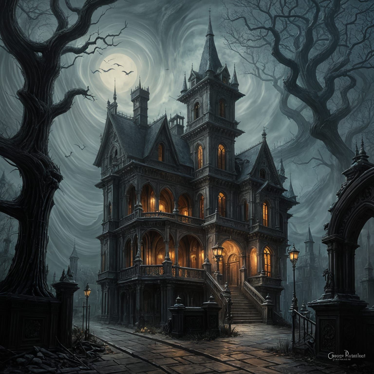 The Adam's Family Haunted Mansion  by @Xyloto