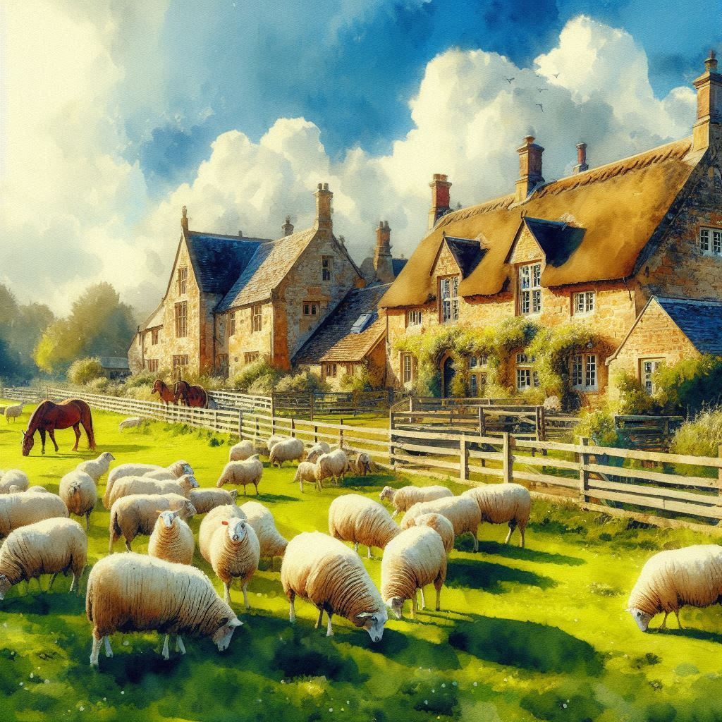 English sheep farm