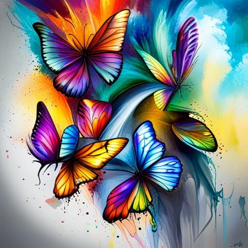 colorful butterflies - AI Generated Artwork - NightCafe Creator