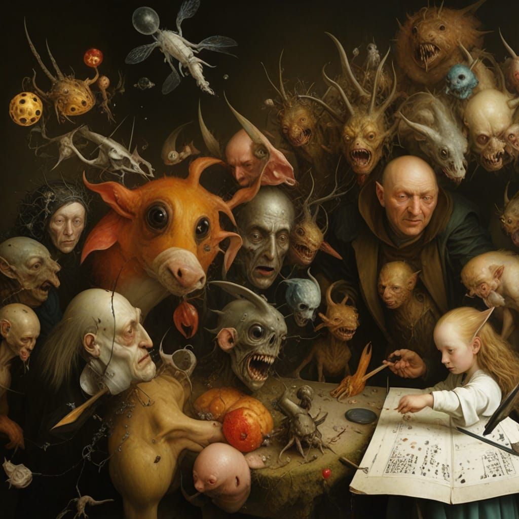 the only two creatures in the room are the Monk, and the young lady, his student. The rest are all there too, but we dull humans don't have the capacity to sense them much less, interact. 