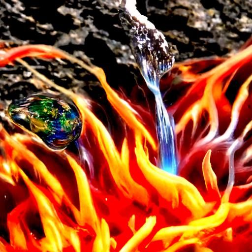 fire earth water air astral detailed 4K beautiful