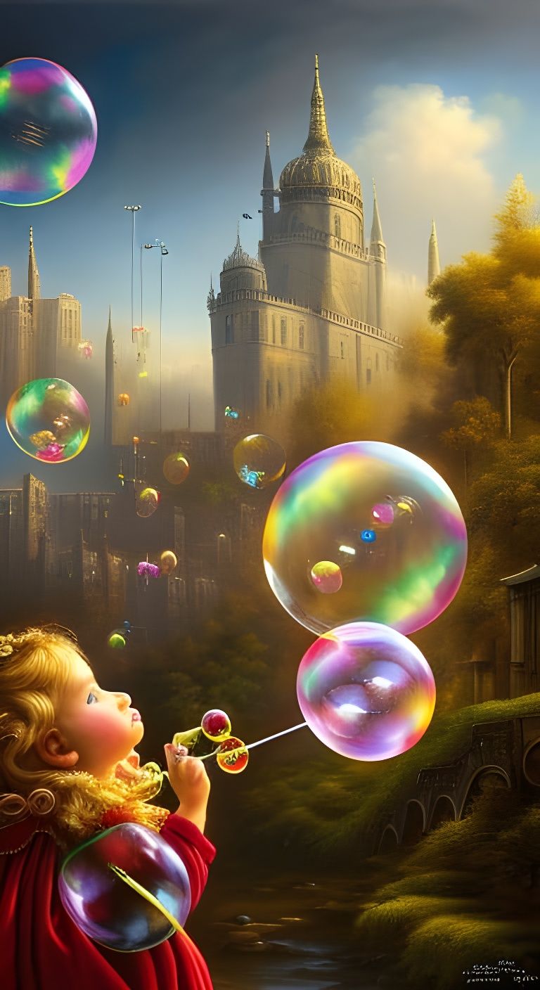 girl blowing soap bubbles  by @Gigi_UK