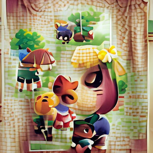 Animal crossing cute poster art AI Generated Artwork NightCafe Creator