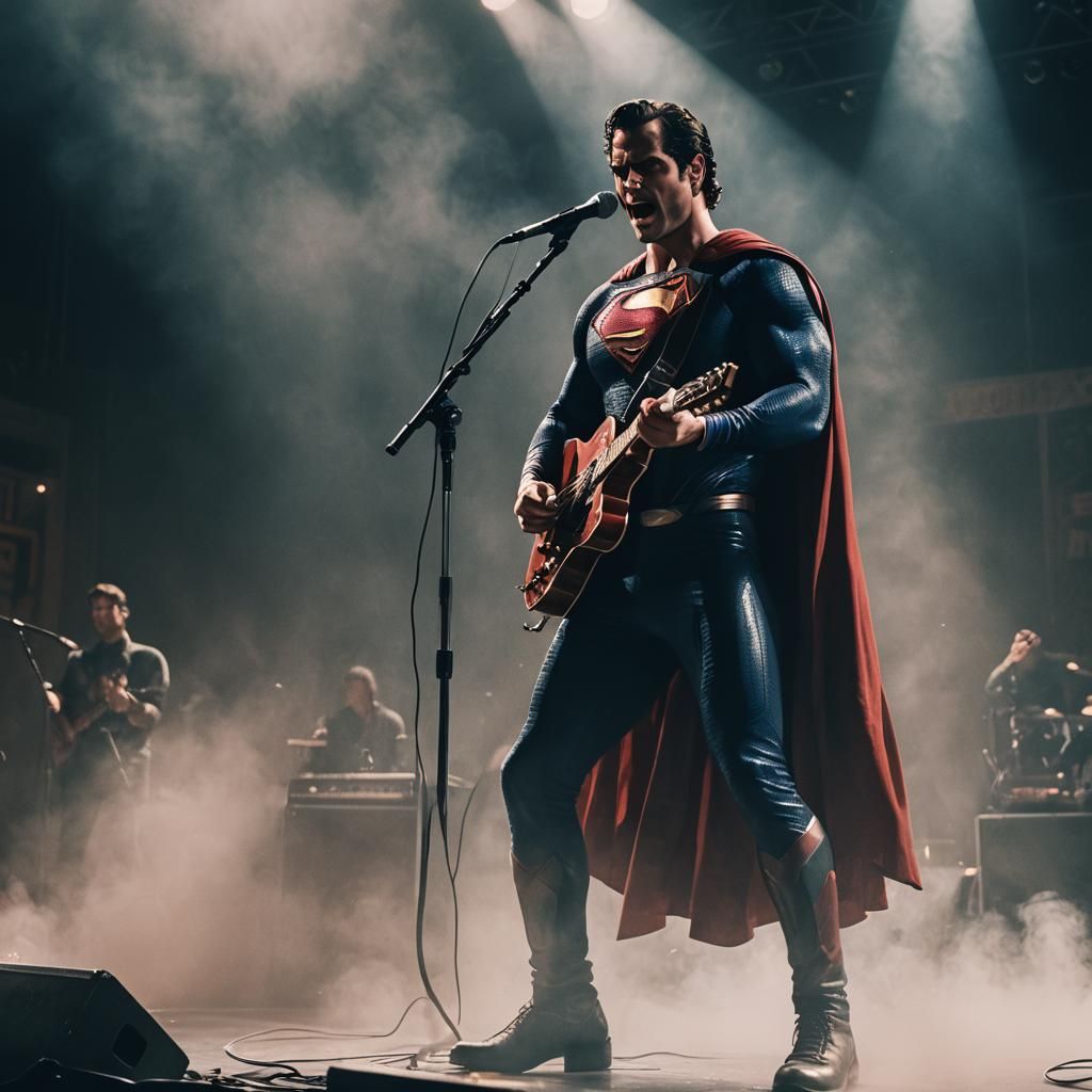 Henry Cavill's Superman in a rock band