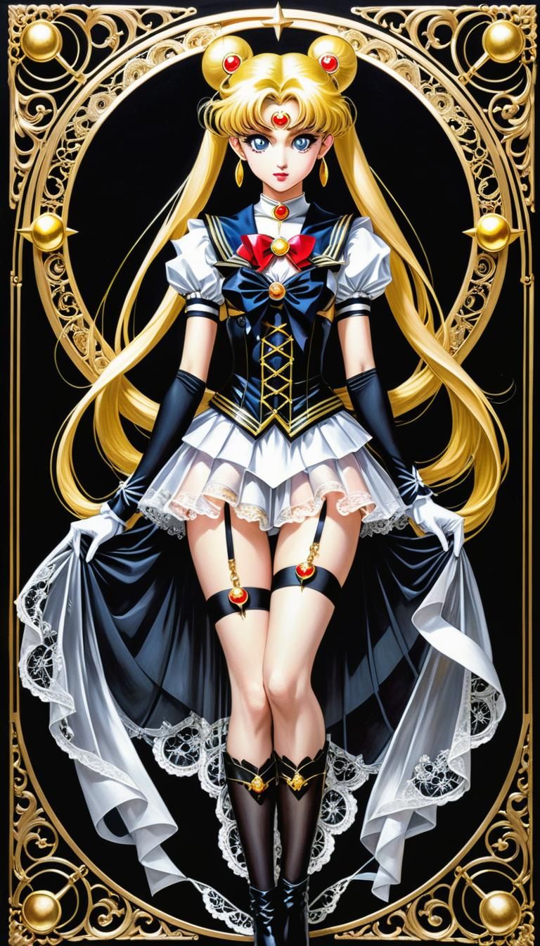 Japanese Manga painting, Sailor Moon in Gothic style 2
