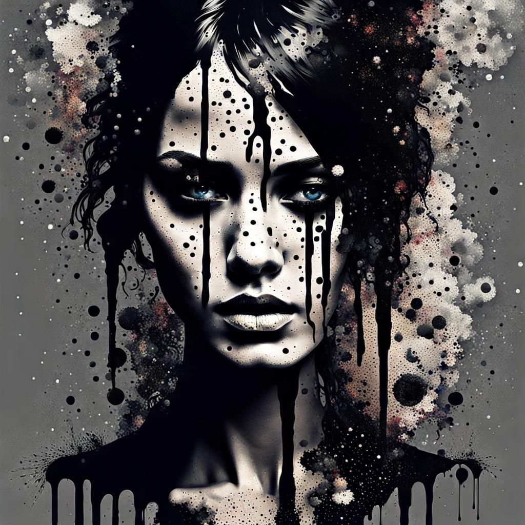 Ink Splatter Woman Ii - Ai Generated Artwork - Nightcafe Creator