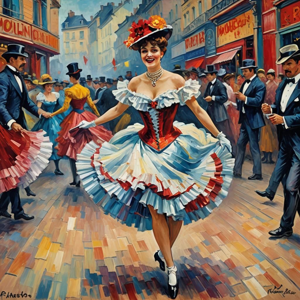 Danseuse de french cancan au Moulin rouge 1900