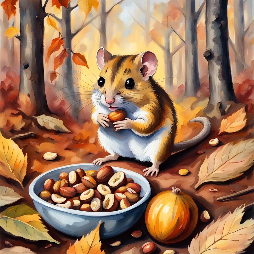 Who's feeding this dormouse during fall