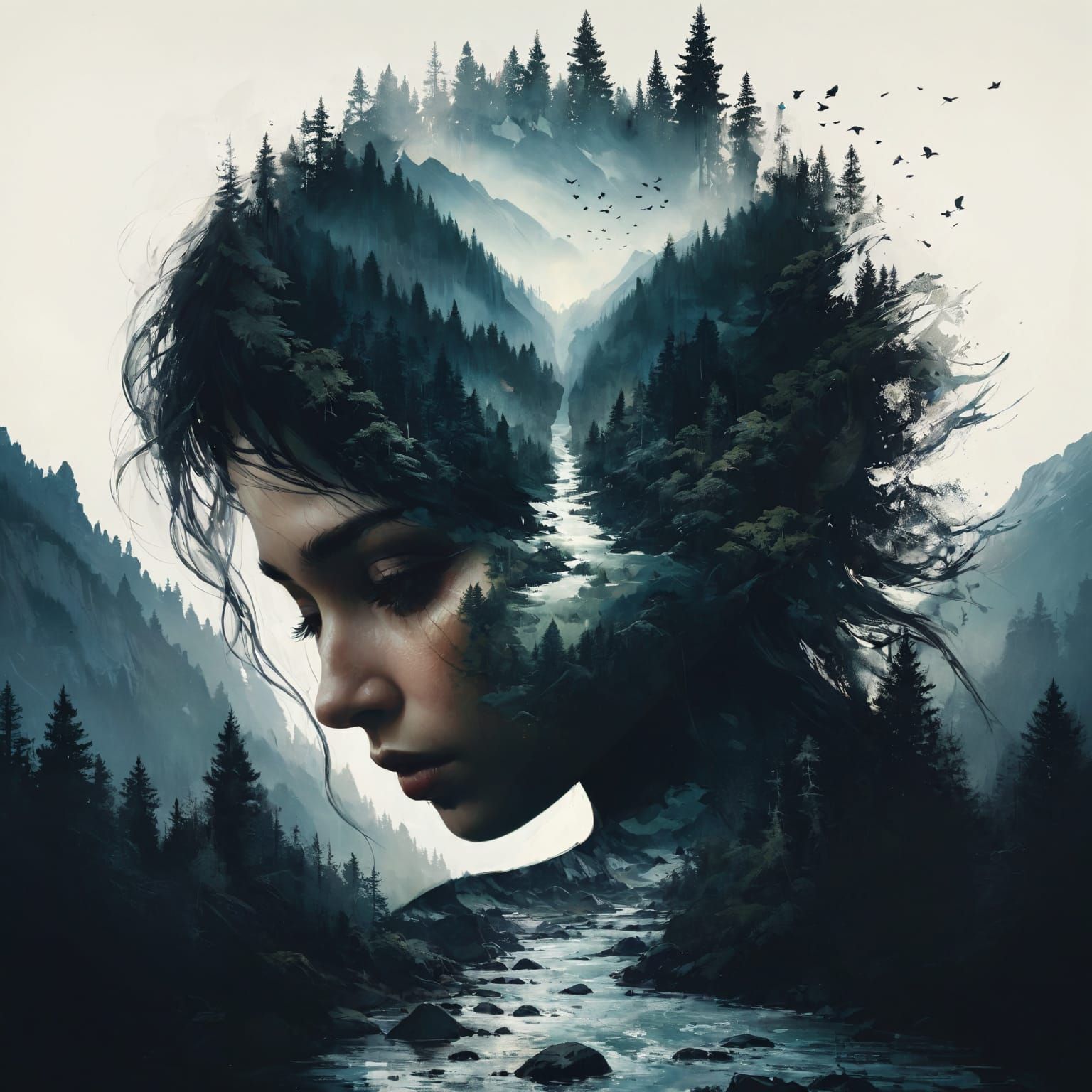 Double exposure portrait