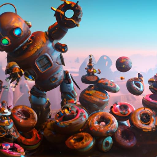 robot donuts - AI Generated Artwork - NightCafe Creator