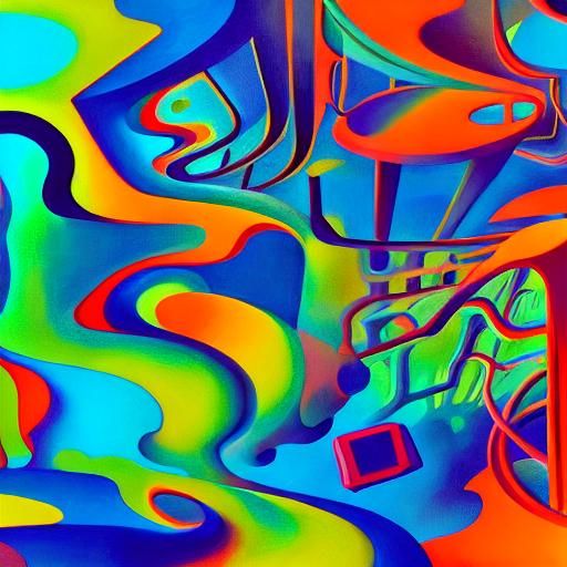 Surreal Futuristic Portrait in Neon Oil Painting Style