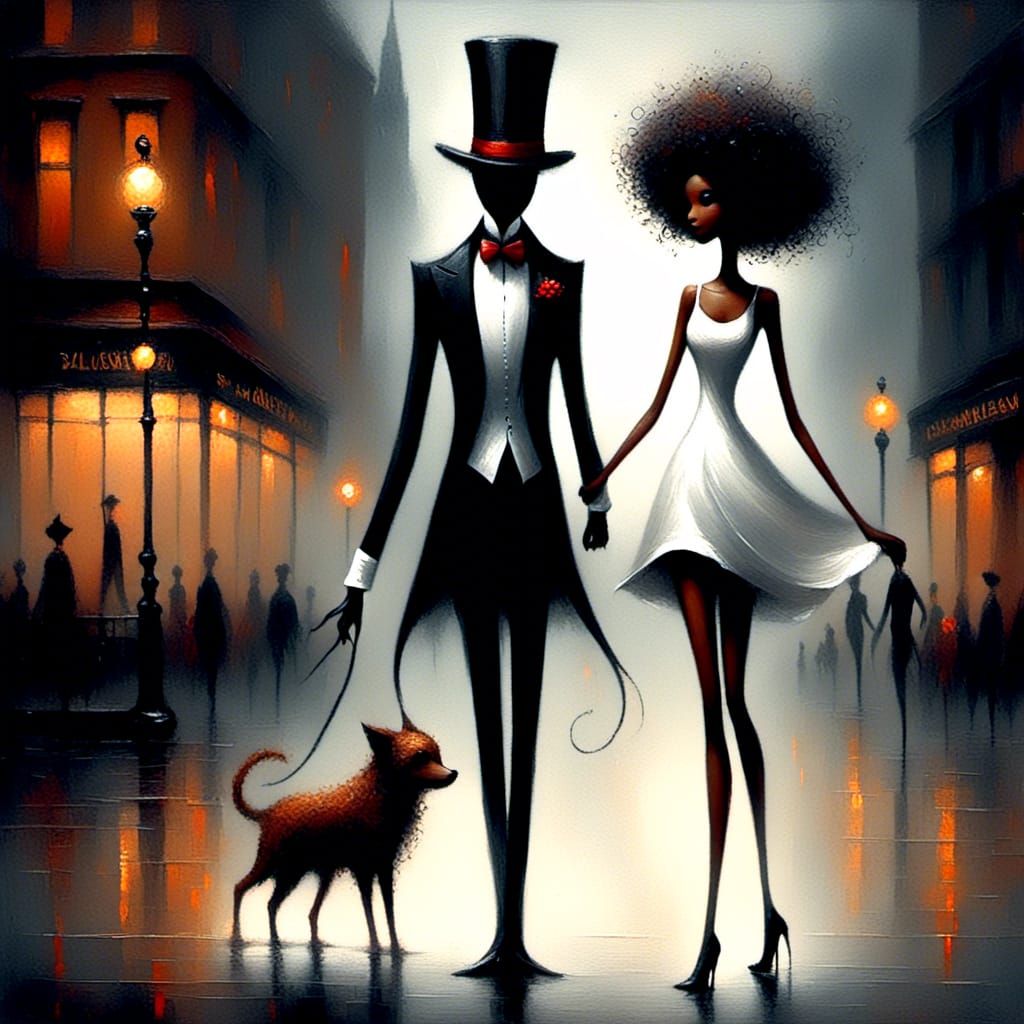 A couple walking hand-in-hand in the streets of London.   by @Lorendiac H