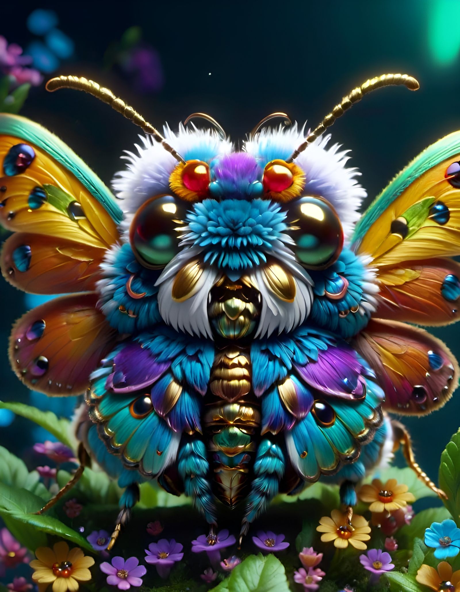 Fluffy Fairy Moth - Ai Generated Artwork - Nightcafe Creator