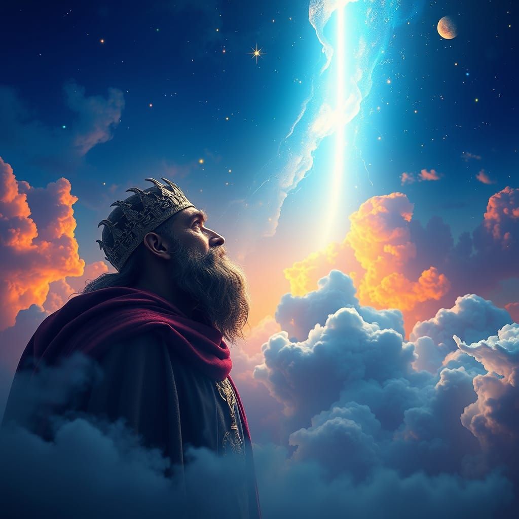 King David speaking to the heavens/God::Your word is a lamp to my feet and a light to my path.