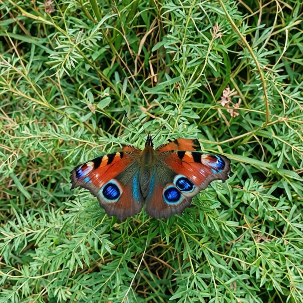 A peacock butterfly