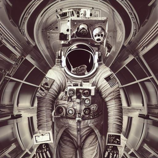 Astronaut Skeleton in Dramatic Digital Painting