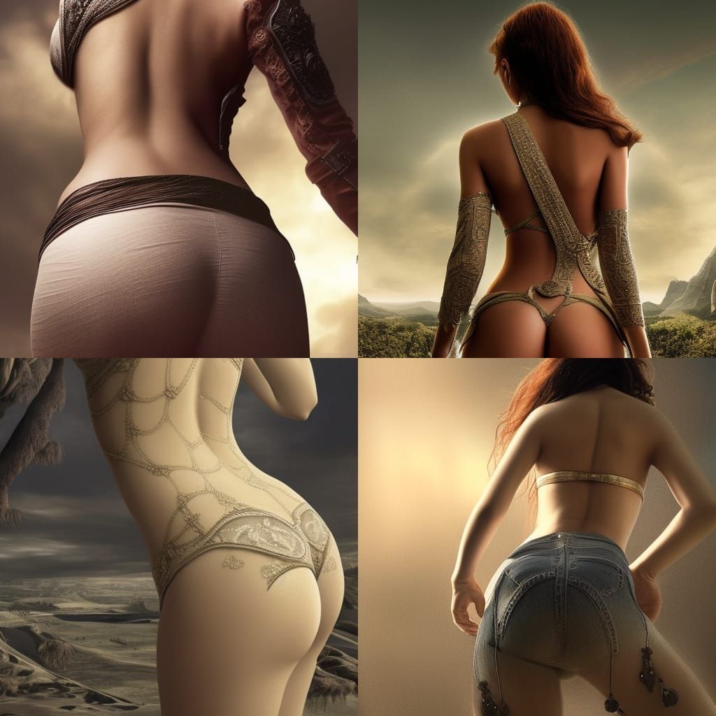 the curve of a woman's hip, rear view