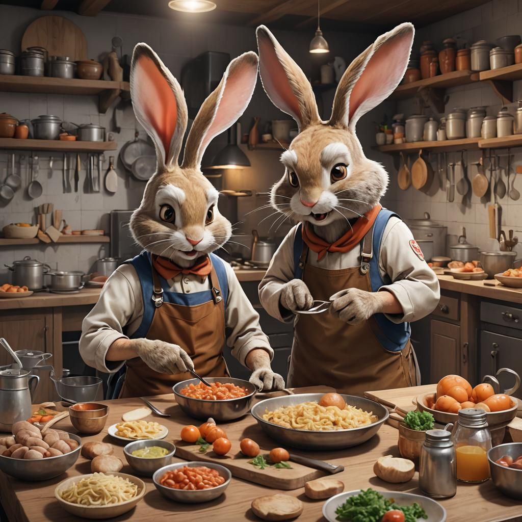 Elmer Fudd´s Cooking Class:
The Wabbit and Zeke Wolf