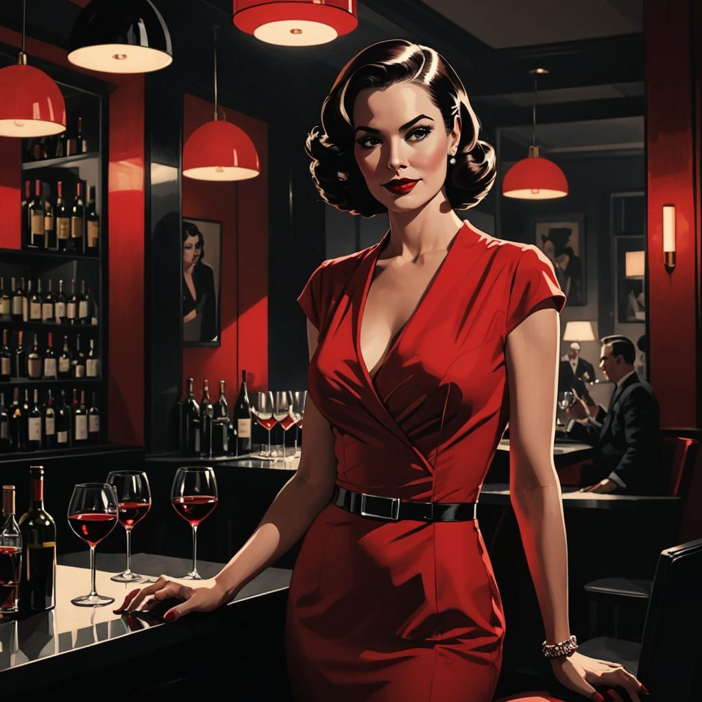 A Woman in the Style of Noir Comics