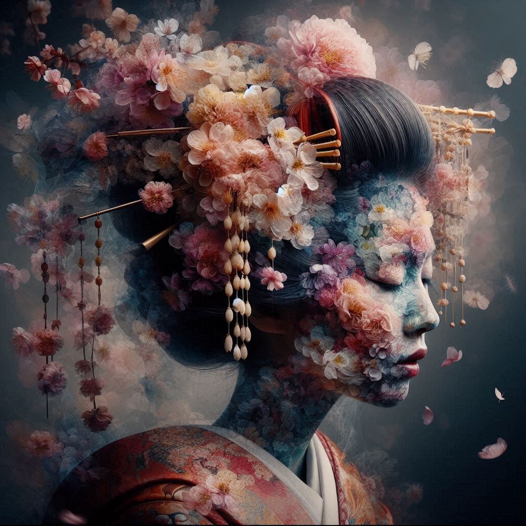 double exposure beautiful fantasy portrait landscape..