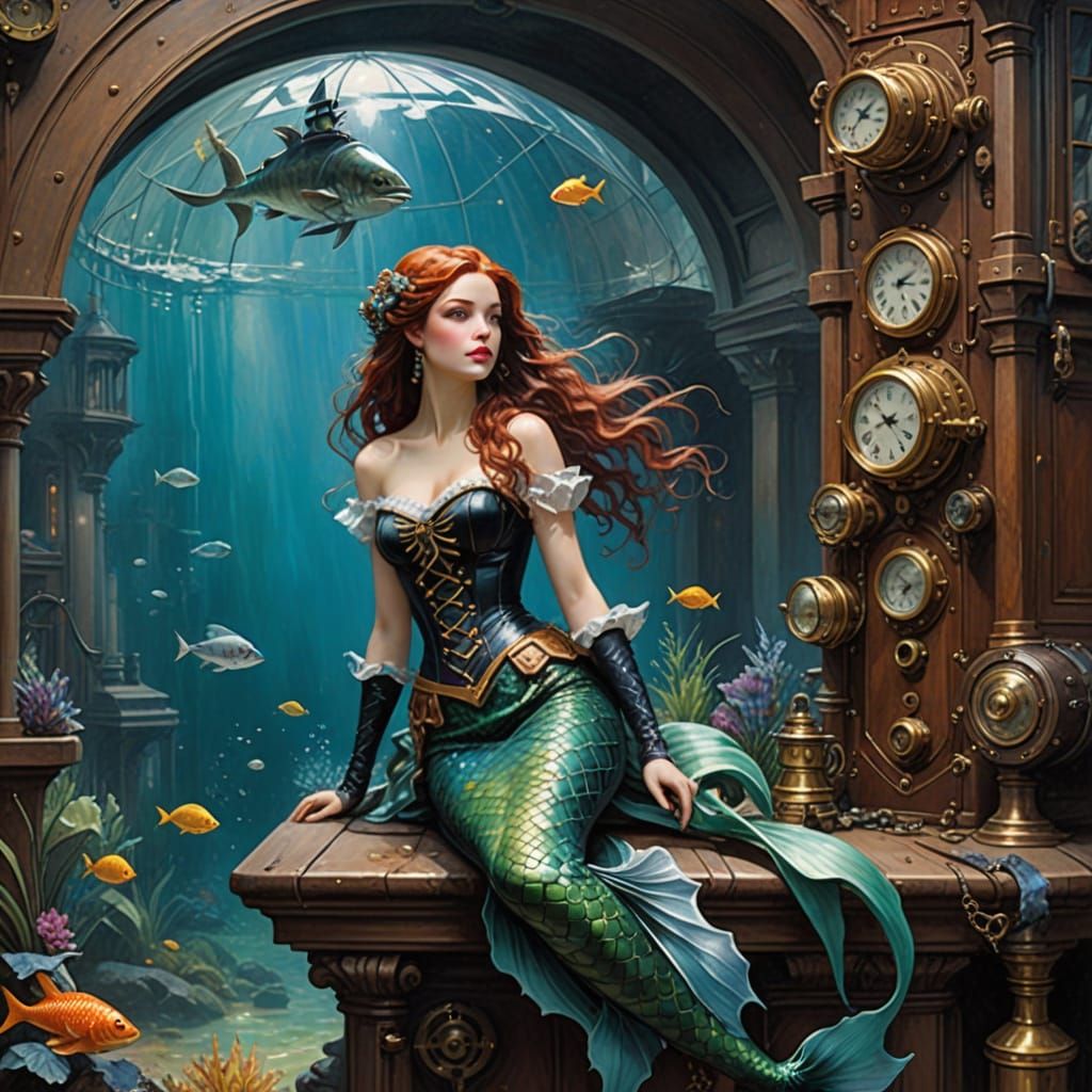 Steampunk Mermaid  by @atpollard