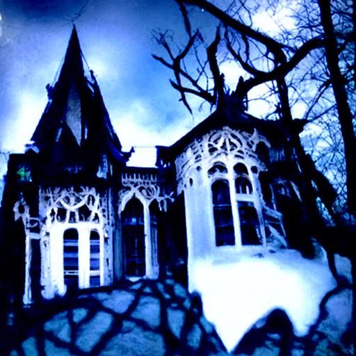 Gothic Mansion in a Haunted Forest