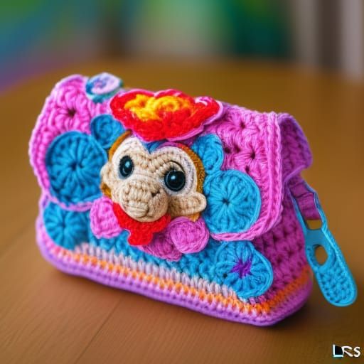 Crochet purse , Lisa Frank
