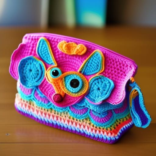 Crochet purse , Lisa Frank